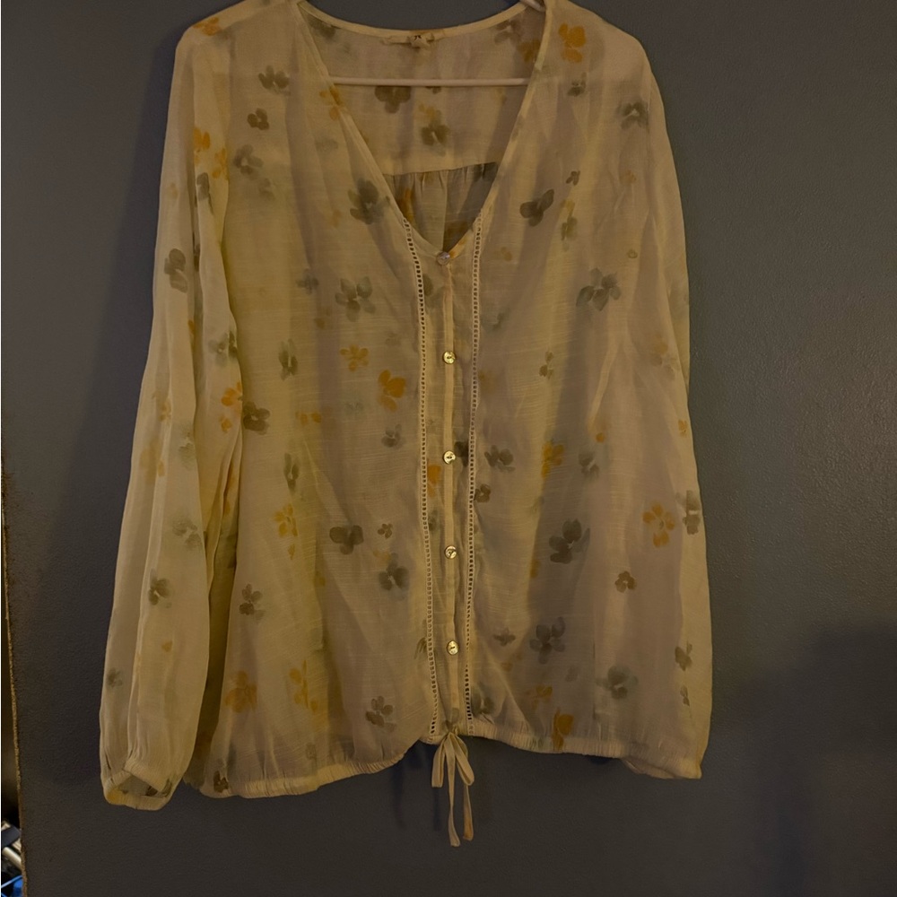 Elegant Floral Button-Down Blouse